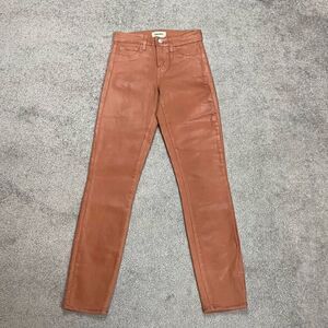 NWOT NEW L’AGENCE Margot High Rise Brown Java Coated Designer Jean Size 23